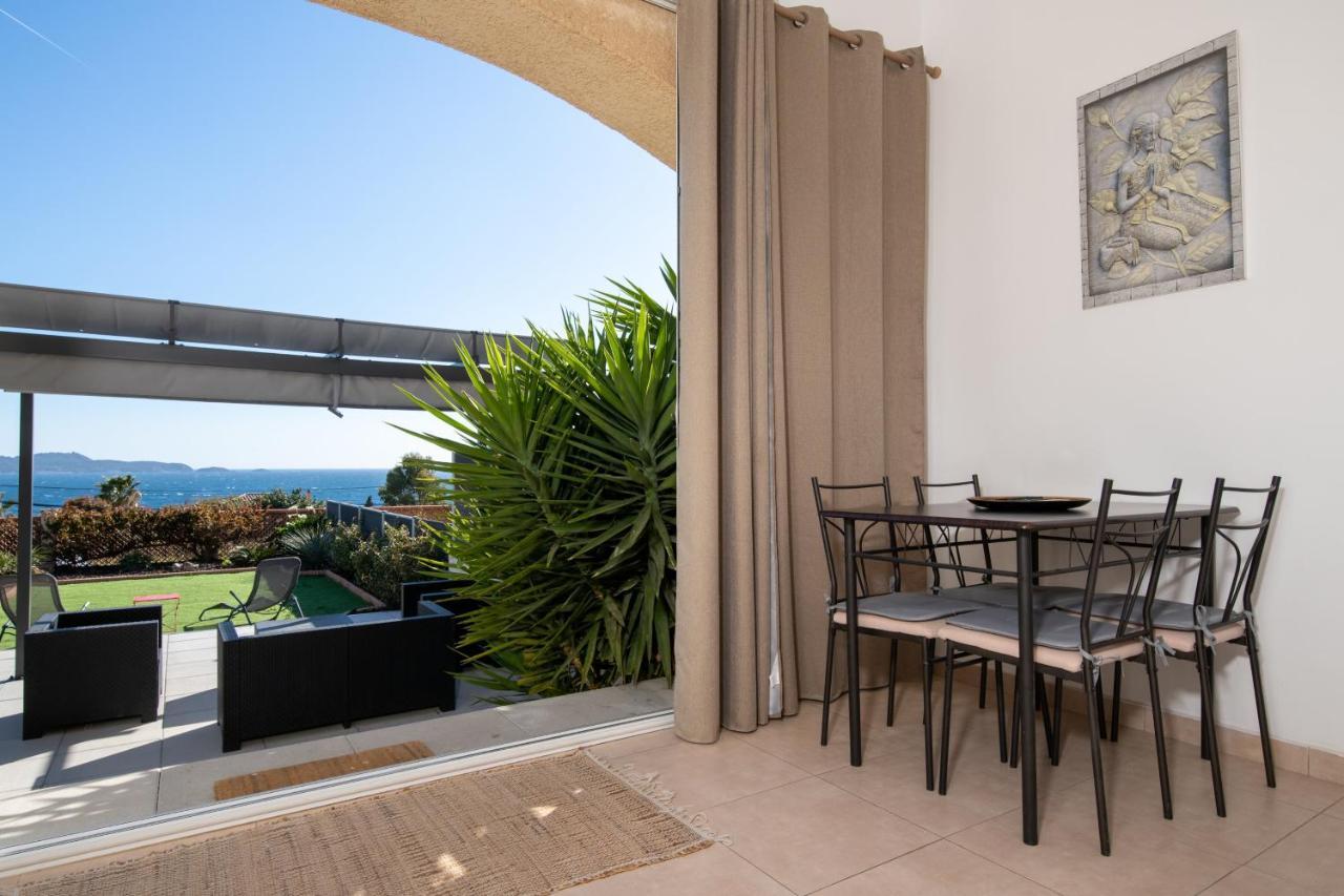 Face A La Mer Superbe Villa Terrasse Barbecue Le Pradet การ์เกราน ภายนอก รูปภาพ